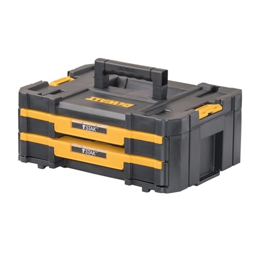DEWALT TSTAK Tool Storage Organizer with Double Drawers, Holds Up to 16.5 lbs. (DWST17804) - size: 17.3 x 12.3 x 6.9 inches (Pack of 1)