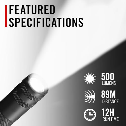 Coast HP3R 500 Lumen Rechargeable LED Penlight with Twist Focus, Red - color: Red