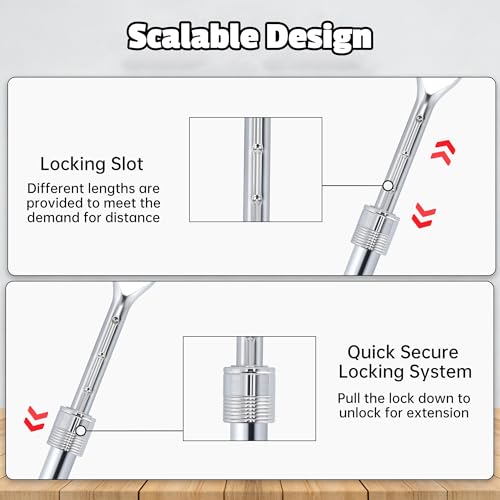 3-Piece Extendable Ratchet Wrench Set, 1/4", 3/8", 1/2" Drive, 72-Tooth Quick-Release Reversible Socket Wrench, Chrome-Plated & Polished, Heavy-Duty Mechanics Tool Set with Storage Tray