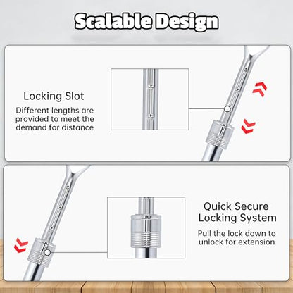 3-Piece Extendable Ratchet Wrench Set, 1/4", 3/8", 1/2" Drive, 72-Tooth Quick-Release Reversible Socket Wrench, Chrome-Plated & Polished, Heavy-Duty Mechanics Tool Set with Storage Tray