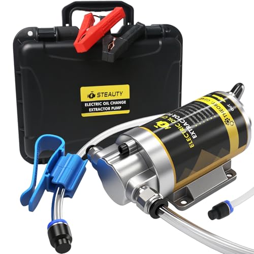 12V 100W Portable Oil Transfer Pump Set, 1-4L/min Engine Oil Pump for Engine Oil, Gear Oil, Lubricating Oil, Electric Self-Priming Motor Oil Extractor Pump for Boat, Car, Truck and Lawnmower - color: SET