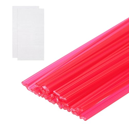 MECCANIXITY 20pcs Plastic Welding Rods, 10 Inch PP Welding Repair Strips Welder Rods with Reinforcing Mesh for Car Bumpers, Kayak Repair, Plastic Welder, Red - color: Red, size: 25cm