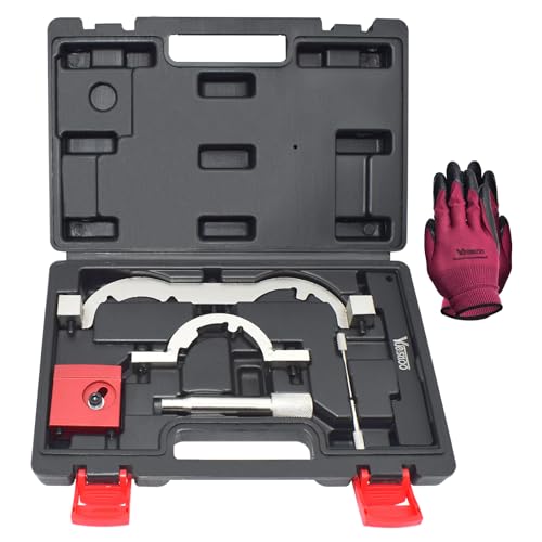 Turbo Engine Timing Tool Kit, Camshaft Holding Locking Tool Set | Compatible with Vauxhall Opel Chevy Chevrolet Aveo Cruze Orlando Adam Ampera Astra J Cascada 1.0 1.2 1.4 L, with Gloves - color: Black case