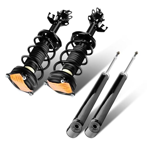 SCITOO - 2Pcs Front Complete Struts Spring Assembly + 2Pcs Rear Shock Absorbers Fits 2007 2008 2009 2010 2011 2012 for Nissan Versa Full Set Front Rear Complete Struts with 172351 343465 - Set of 4