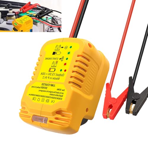 Jump Starter Adapter for DeWalt 20V/60V Li-ion Battery Powered with Jumper Cable Clamps Portable Car Battery Charger Jump Starter(Battery Not Included) - style: For DeWalt