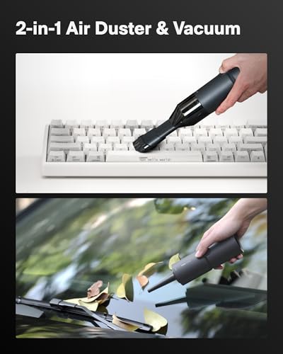 HOTO Handheld Vacuum Cleaner Cordless, Mini Vacuum Cleaner with 15000Pa Suction Power, Compressed Electric Air Duster Air Blower for Desk, PC Setup, Keyboard, Coffee Station Grounds
