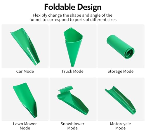 3PCS Reusable Flexible Oil Drain Funnel Form a Foldable Flex Funnel for Car Motorcycle Automotive Use Oil Change Spill-Free Filling Draining Tools Easy to Store and Clean