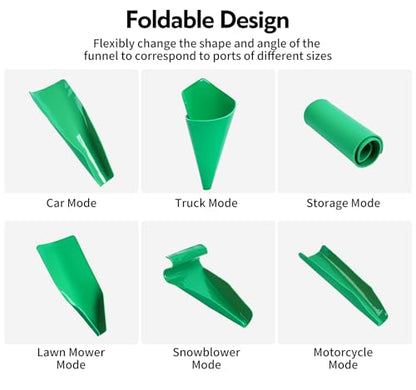 3PCS Reusable Flexible Oil Drain Funnel Form a Foldable Flex Funnel for Car Motorcycle Automotive Use Oil Change Spill-Free Filling Draining Tools Easy to Store and Clean