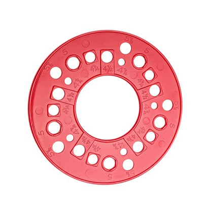 eaacaa Wheel Bolt Pattern Measuring Tool, 5 Lug Template Gauge for 5/6/8 Hole Rims, Precise Trailer Axle Bolt Circle Tool-Red - color: 1 Pcs
