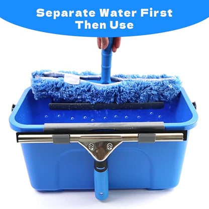 Window Washing Kit,Window Cleaning Squeegee Kit with Bucket | window Cleaning Tool,Squeegee with Shelf Storage for Window Cleaning,window squeegee for home Outdoor Commercial Use - size: 17.7"L x 10.63"W x 7.87"H