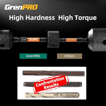 GRENPRO Allen Wrench Drill Bit Set 22pc Hex Bit Set, Impact Driver Bit Set, Screwdriver Bit Set, Allen Wrenches Sets, Allen Socket Set, 2" Long Metric&SAE 1/4" Hex Shank Magnetic Allen Key Drill Bits - size: 2" 22pcs(Metric&SAE)