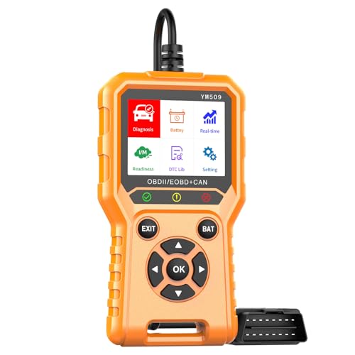 OBD2 Scanner with 2.8" Color Screen & Live Data Graphs – No App Needed, View DTC Status, Freeze Frame, I/M Readiness Status, Battery Voltage Monitor for 1996+ Gasoline Vehicles (Orange) - color: Orange
