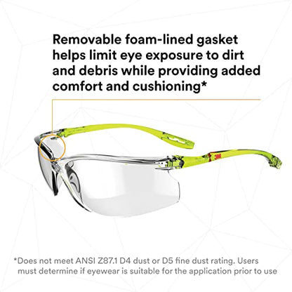 3M Safety Glasses Scotchgard Anti-Fog Coating - color: Clear Lens, Green/Black Frame, size: One size fits most