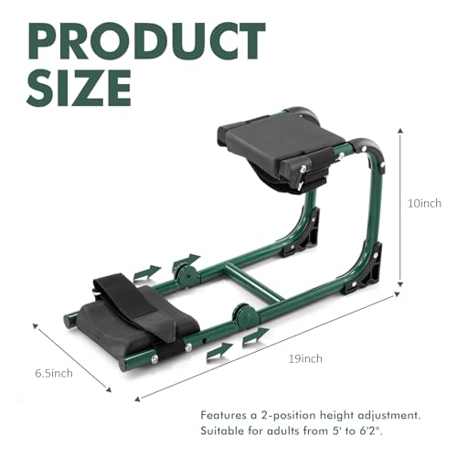 Tcoivs Knee Seat, Foldable Garden Kneeler and Seat, with Adjustable Kneeling Pad and Soft Seat Cushion, Supports Up to 350 LBS
