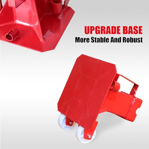 Big RED Torin 12 Ton Heavy Duty Jack Stands: Pin Style Jack Stand with 2 Casters and Handle, Easily Portable Car Stand for Cars, SUVs, Truck and Pick Ups - Red - size: 12 ton caster