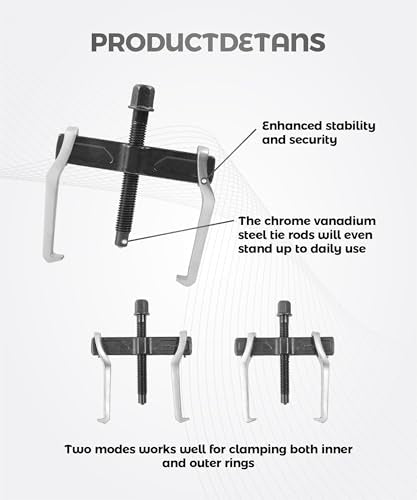 2-Jaw Gear Puller,Car Accessories 4'' Adjustable Bearing Puller Gears,Automotive Tools for External Internal Pulling,Internal External for Removal of Pulleys Flywheels Bearings & Gears