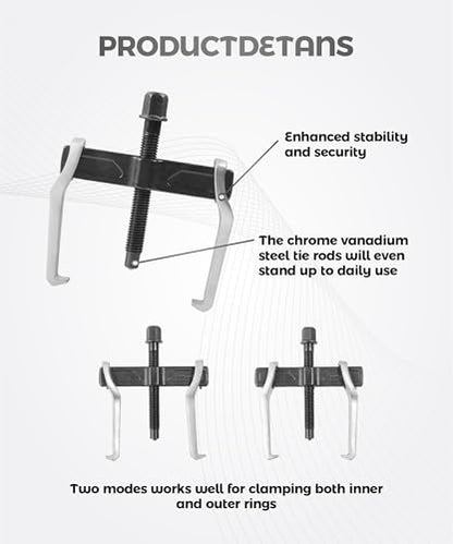2-Jaw Gear Puller,Car Accessories 4'' Adjustable Bearing Puller Gears,Automotive Tools for External Internal Pulling,Internal External for Removal of Pulleys Flywheels Bearings & Gears