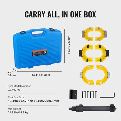 Happybuy Coil Spring Compressor Tool Kit, Macpherson Interchangeable Fork Spring Compressor, Coil Extractor Removal Set with Yellow Safety Sleeve and Storage Case