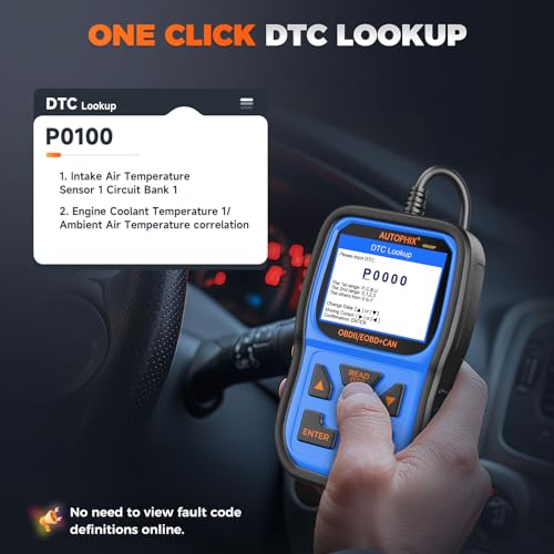 AUTOPHIX OM126P+ OBD2 Scanner, Check Engine Light Code Reader, Car Code Scanner for Automotive Diagnostic, Read & Clear Fault Code, Pass Smog Test, Live Data, for All US Cars After 1996 - color: Blue