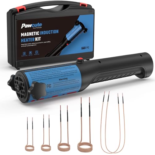 Induction Heater 1200W, Magnetic Heat Tool Kit for Automotive Bolt Removal with 6 Coils and LED Light for Rusted Suspension and Exhaust Repair, Blue - color: Blue