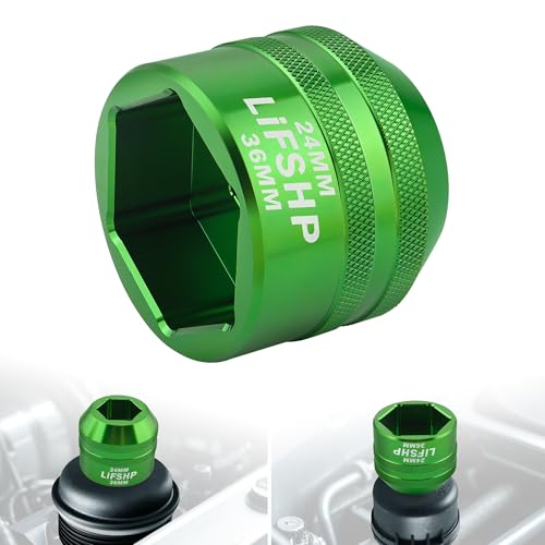 24mm / 36mm Oil Filter Socket, Fuel Filter Cap Remover for 2003-2010 6.0L / 6.4L Ford Powerstroke Diesel-Green - color: Green, size: 24MM/36MM