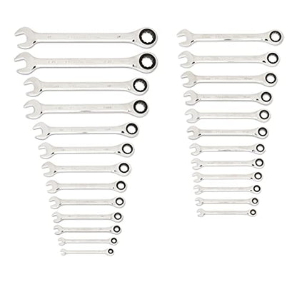 GEARWRENCH 25 Pc. Combination Ratcheting Wrench Set, SAE/MM - 86700 (Pack of 2) - size: 30 PC (Pack of 2)
