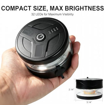 Wireless Beacon Light Magnetic, USB-C Rechargeable Strobe Lights for Trucks, Mini Portable LED Emergency Flashing Light for Postal Car Plow Tractor UTV Golf Cart Warning Safety IP67 Waterproof, Amber