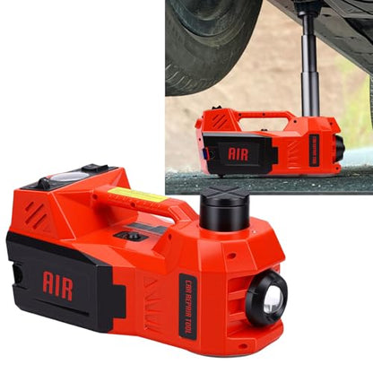 Luocute Electric Car Jack Kit, 5 Ton 12V Powered Hydraulic Jack with Tire Inflation Pump and Impact Wrench, for Vehicle Lifting and Emergency Roadside Assistance
