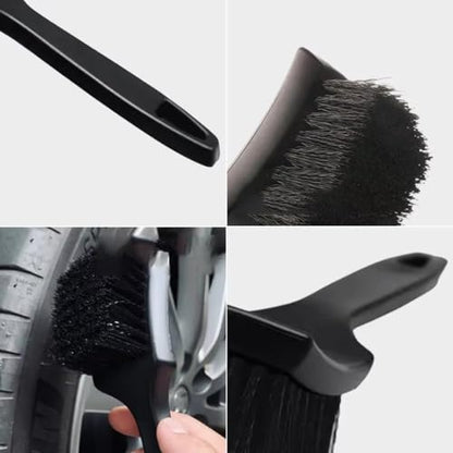 3PCS Car Wheel Tire Brush Kit,Long Handle Rim Cleaner Brushes,Multi-Purpose Detailing Brushes for Automotive Exterior Cleaning