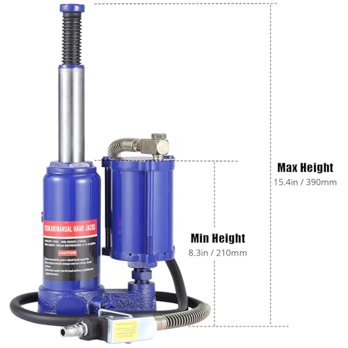 Heavy Duty Air Hydraulic Bottle Jack for Auto Repair and Home Lifting – Manual Hand Pump, Pneumatic Power, Reliable Industrial Jack – 5 Ton or 32 Ton Capacity