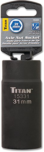 Titan 15331 31mm 1/2" Drive 6 Point Axle Nut Socket - size: 31mm