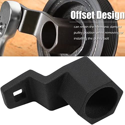 77080 Harmonic Balancer Socket Tool 19mm Fits for Honda Use with 1/2" drive & 50mm Crank Pulley Wrench Holder Crankshaft Pulley Removal Tool Fits for Honda Acura