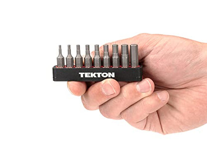 TEKTON 1/4 Inch Hex Bit Set with Rail, 9-Piece (5/64-1/4 in.) | DZX93001
