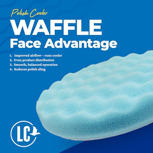 Lake Country 5.5” Waffle Foam Pad Kit (3-Pack) – Yellow & Blue Polishing Pads for Compounding, Polishing & Finishing – Fits 5” Backing Plate