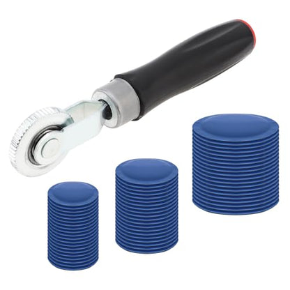 Windance 60pcs Tire Repair Unit Tool Kit,32mm 42mm 58mm Natural Rubber Tire Patches for Cars Trucks Motorcycles Bicycles Electric Bicycles with Tire Patch Roller