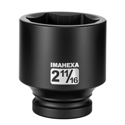 1" Drive Shallow Impact Socket,2-11/16 Inch SAE Jumbo Socket,CR-MO 6 Point for Easy Removal of Large Axle Nut（SAE) - size: 1 Inch Shallow 2-11/16", style: 1"Drive Shallow Impact Socket