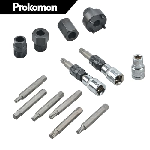 13 Pieces Alternator Pulley Tool Kit; Alternator Pulley Removal Tool for Car Pulley Removal Decoupling Puller