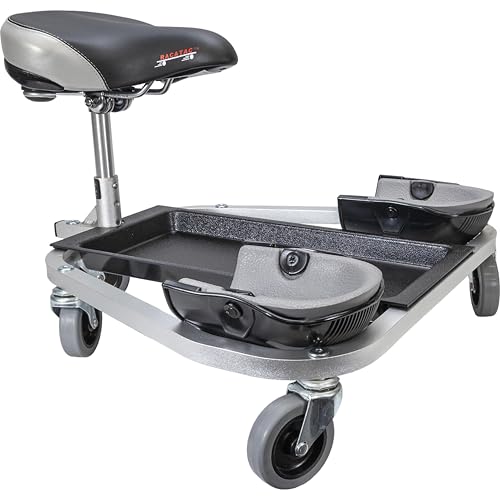 Racatac Kneeling Sitting Creeper with 3 Inch Casters, Rolling Knee Pads with Seat, Adjustable Seat, Knee Pads with Wheels, Assembled in USA, Floor Creeper, 01RAC3 - size: 3 Inch, style: Standard