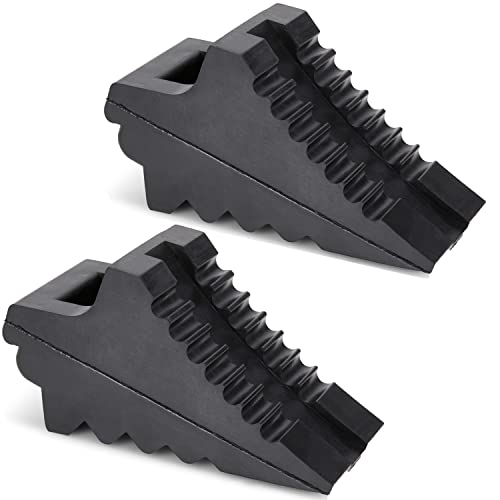 Wheel Chocks for Cars, RVs, Trucks, Trailers, and Vehicles G.V.W. up to 4T, 2 Pack - Anti Slip Bottom Tire Chock for All Weather Use - RV, Travel Trailer, Pop Up Camper Accessory - color: 2 Pack Medium