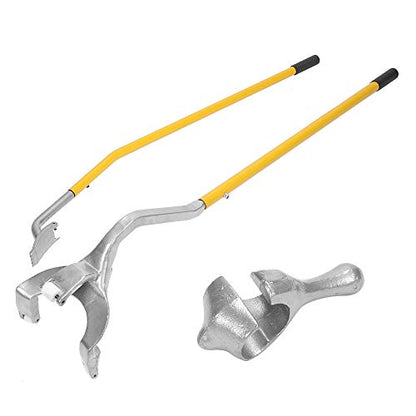 TUFFIOM Tire Mount Demount Tool Kit Steel Manual Tire Changer w/Bead Keeper, Tubeless Truck Bead Breaker, 17.5''-24'', Assembly Tool Equipped - color: Yellow