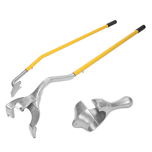 TUFFIOM Tire Mount Demount Tool Kit Steel Manual Tire Changer w/Bead Keeper, Tubeless Truck Bead Breaker, 17.5''-24'', Assembly Tool Equipped - color: Yellow