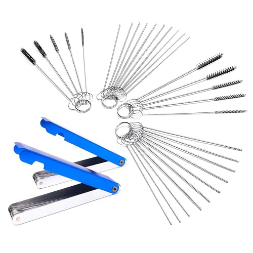 Set of 4 Carburetor Carbon Dirt Jet Remove Cleaner 26 Cleaning Wires Set + 20 Cleaning Needles + 10 Nylon Brushes Tool Kit for Motorcycle ATV Moped Welder Carb Chainsaw Spray Guns Torch Tips - size: 4 PACK Jet Cleaner