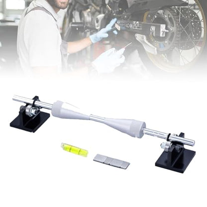 Motorcycle Wheel Balancer and Truing Stand, 15.75 in Aluminum Alloy, Portable Balancing Tool with Leveling Bubble