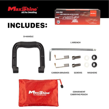 Maxshine 5” Dual Action & 5” Rotary Polisher Set – 15mm Long Throw 1000W Car Buffer with 5” Backing Plate & Variable Speed – Professional Auto Detailing Tool for Cars, Trucks, SUVs & Boats - color: 5" Dual Action & 5" Rotary
