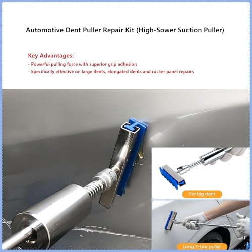Professional Paintless Dent Repair Kit: 100W Heavy Duty Glue Gun & Slide Hammer T-Bar, 4-in-1 System with Glue Tabs & Suction Cups for Car Hail Damage and Door Ding Repair, DIY Auto Body Tool Set