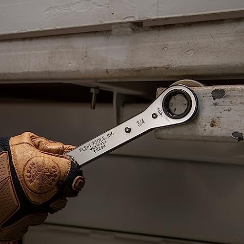 KLEIN TOOLS 68221 SAE Ratcheting Box Wrench Set, 5 Piece, 10 Sizes, Made in USA - size: 5-Piece