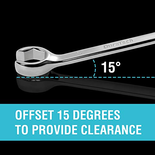 DURATECH 6-Piece Flare Nut Wrench Set, Standard & Metric, 3/8" to 11/16'' & 10-17mm, CR-V Steel, Organizer Pouch Included