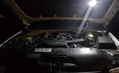 iJDMTOY Super Bright Xenon White 30-SMD Full LED Under Hood Light w/ 5ft Plug-N-Play Power Cord Wiring Harness Compatible With Dodge RAM, Charger; Jeep Wrangler, Grand Cherokee, etc