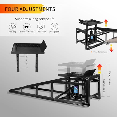 5T 11000lbs 2-Pack Hydraulic Car Ramps,Hydraulic Vehicle Ramps Assemble Easily,Automotive Ramps for Oil Changes,Low Profile Car Ramp for Home Garage, Auto Garage Repair. - color: Black