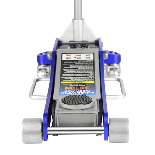 3.0 Ton Floor Jack Hydraulic Low Profile Jack Racing Heavy Duty Aluminum and Steel Racing Floor Jack with Dual Piston Quick Lift Pump 3.0 Ton (6000 lb) Capacity Lift Range 3.86"-19.49" Grey - color: Aluminum 3.0T Dual Pump 3.86"-19.4"